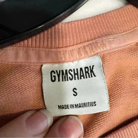 Gymshark Long Sleeve Crop Top Women Small Coral Salmon Pink Workout - Picture 7 of 10